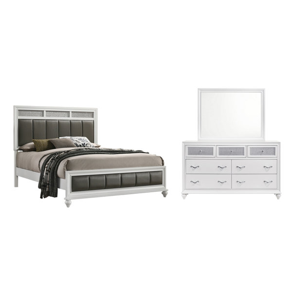 CDecor Home Furnishings Halifax White 3Piece Bedroom Set with Dresser